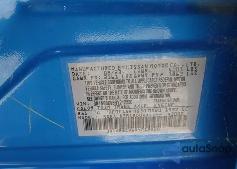 2024 Nissan Sentra Sv Xtronic Cvt from USA, damaged, VIN 3N1AB8CV6RY212220